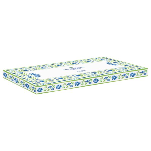 Easy Life Flowers Garden 35×15cm Serving Plate with Box - Blue & Green