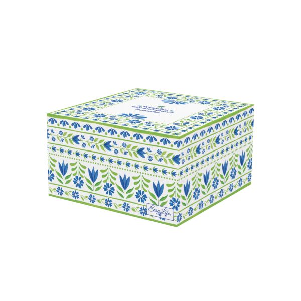 Easy Life Flowers Garden 370ml Tea Cup & Saucer Set - Blue & Green