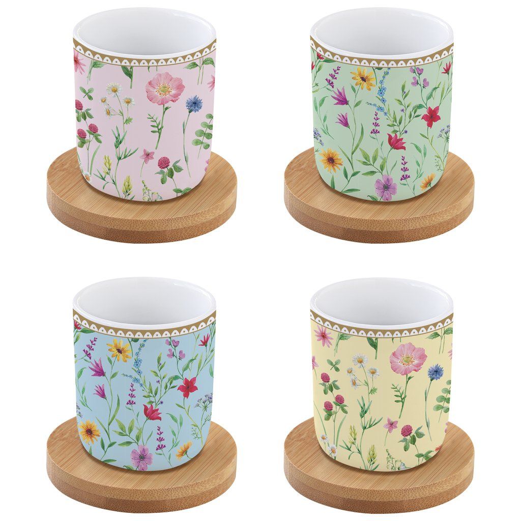 Easy Life Meadow Flowers 8pcs Coffee Cups Set 110ml
