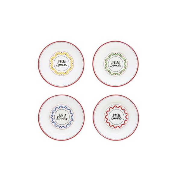 Easy Life Pasta Lovers 4pcs Pasta Plates 20cm – Multi Colors