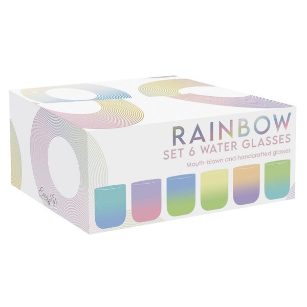 Easy Life Rainbow 6pcs Glasses 390ml – Multi Colors