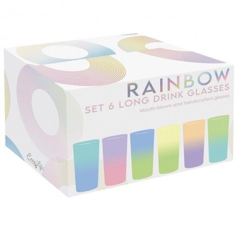 Easy Life Rainbow 6pcs Glasses 430ml – Multi Colors
