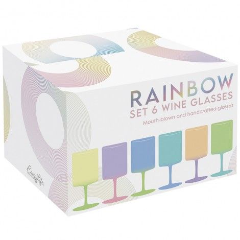 Easy Life Rainbow 6pcs Glasses 360ml – Multi Colors
