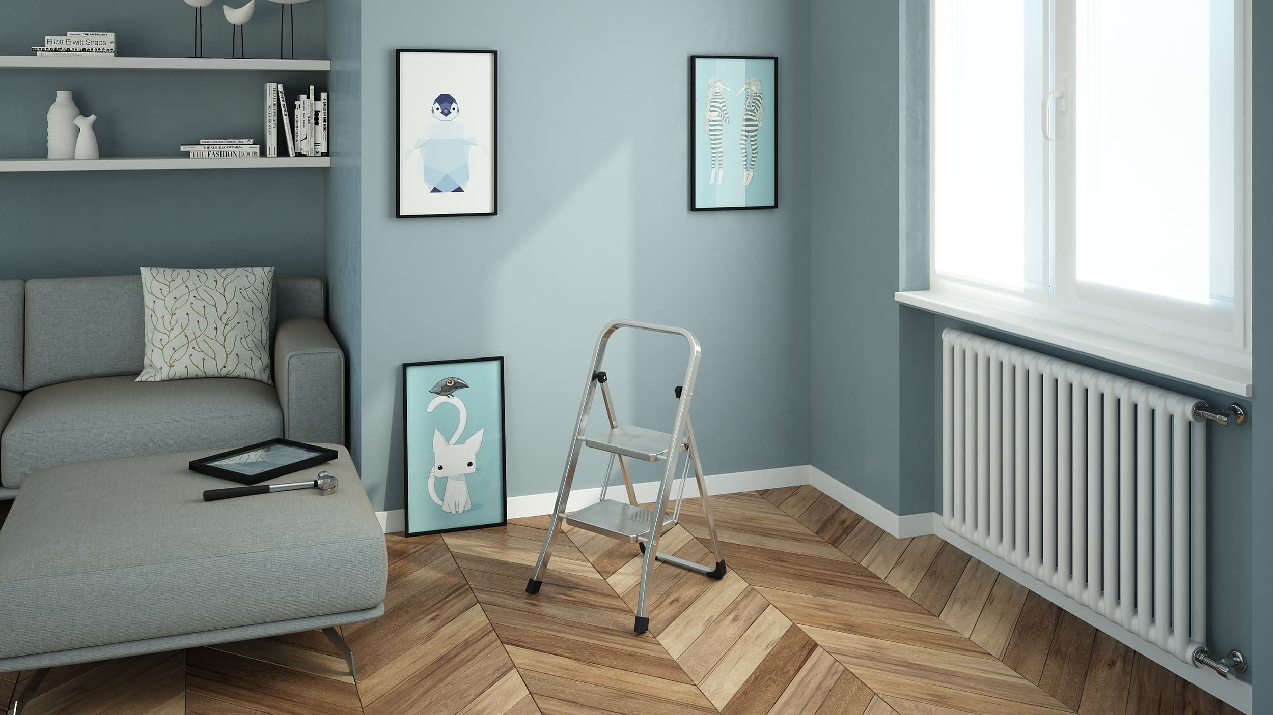 Colombo Stabil 2-Step Ladder - Silver | Safe & Durable