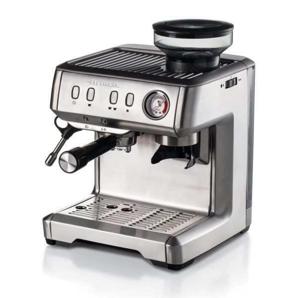 Ariete Espresso Machine with Coffee Grinder – Silver