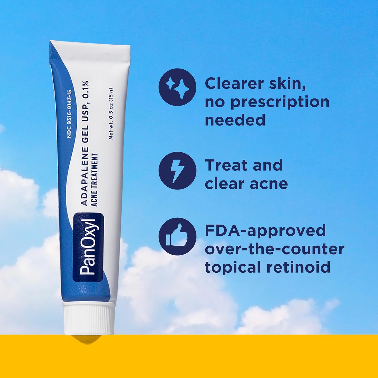 PanOxyl Adapalene 0.1% Retinoid Gel Acne Treatment – 0.5 oz