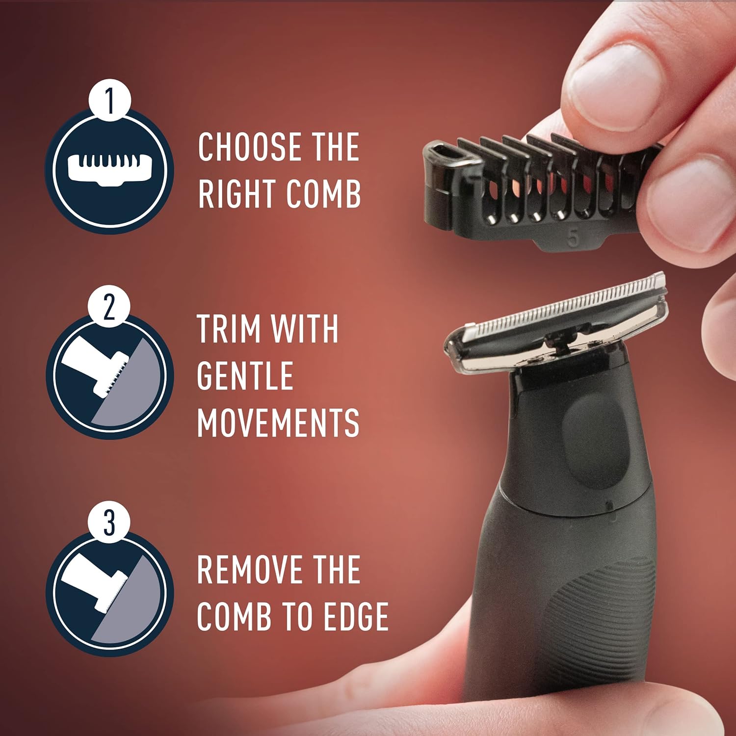King C. Gillette All-in-One Stubble Trimmer: Cordless, Waterproof, 4D Blade  - BLACK