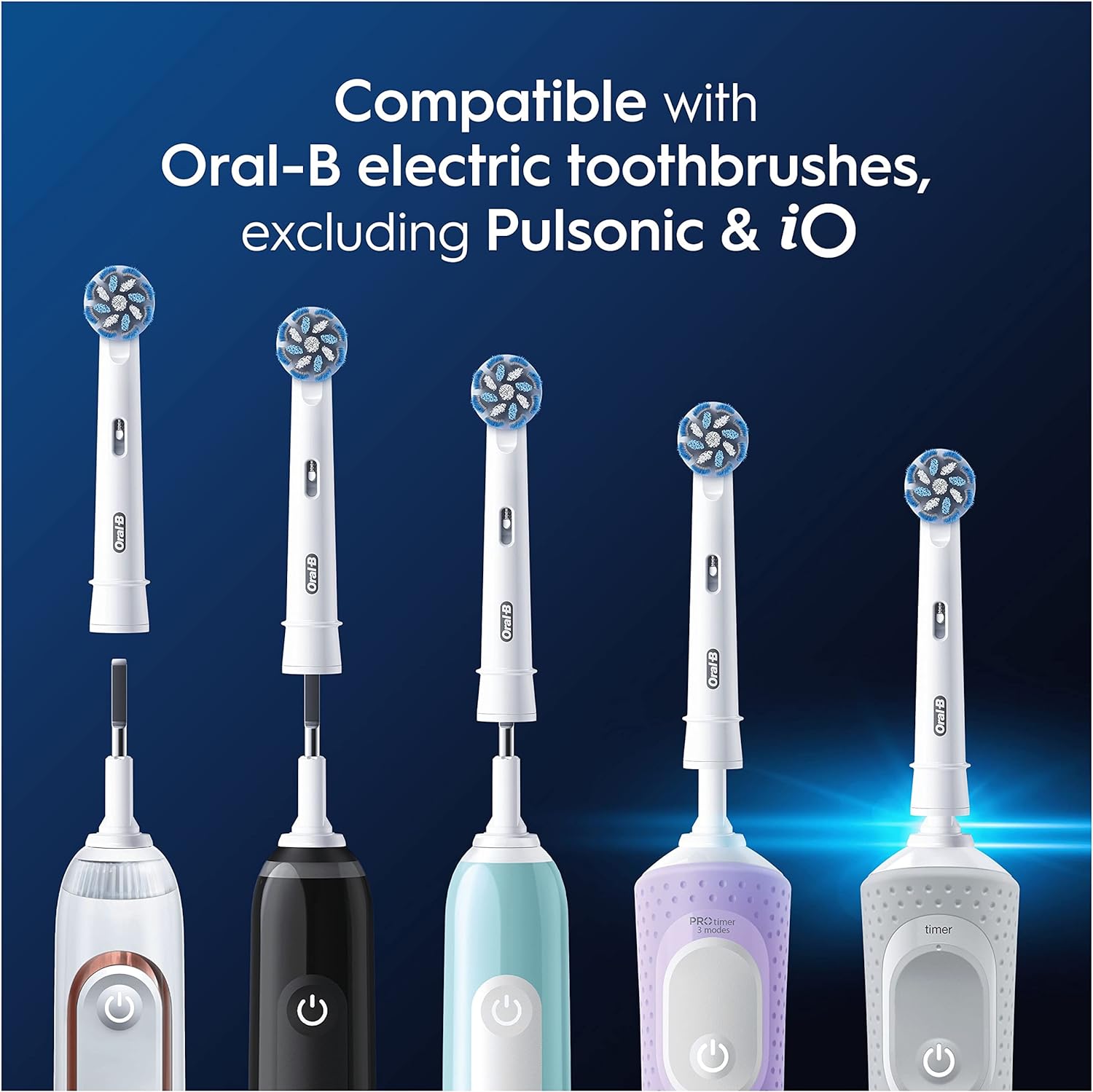 Oral-B Pro Sensitive Clean Electric Toothbrush Head of 8 Pack - White