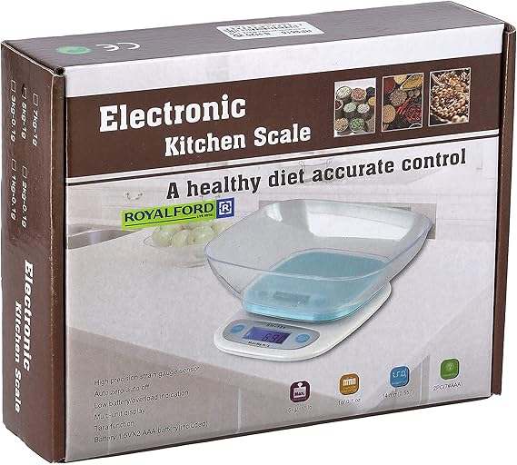 Royalford RF9515 Electronic Kitchen Scale – Multi-Colour