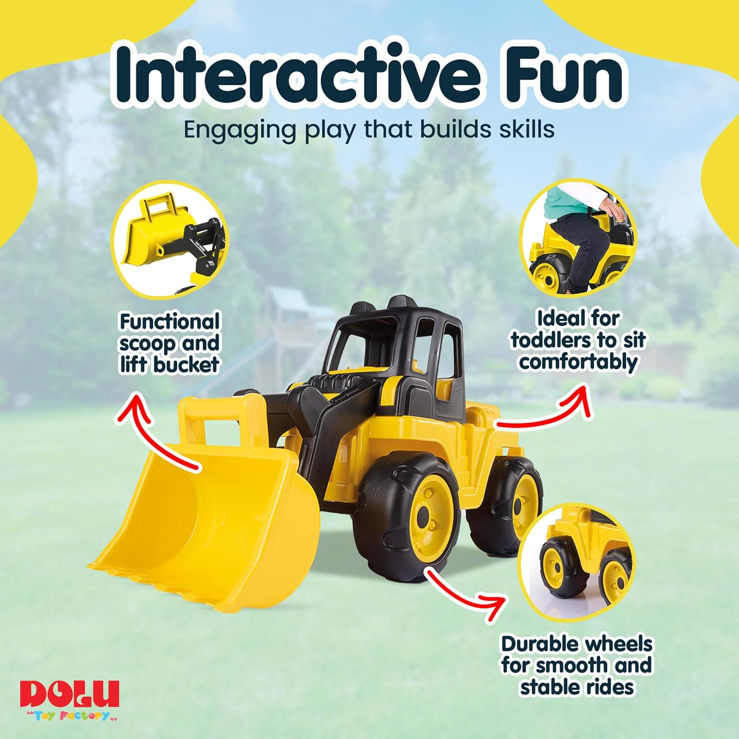 Dolu Excavator Super Loader Ride-On Toy - 69cm