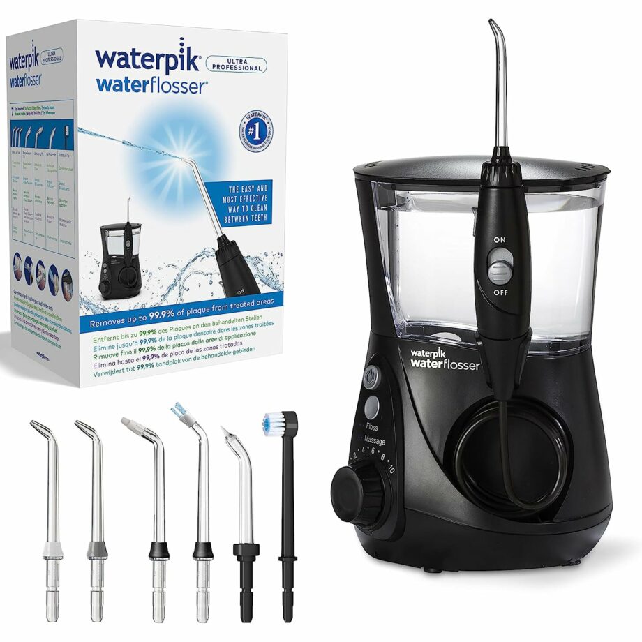 Waterpik Ultra Professional Water Flosser with 7 Tips and Advanced Pressure Control System – Black