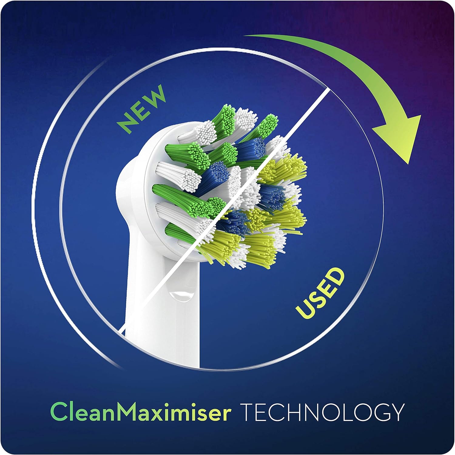 Oral-B Cross Action Electric Toothbrush Head with CleanMaximiser Technology Pack of 8 - White