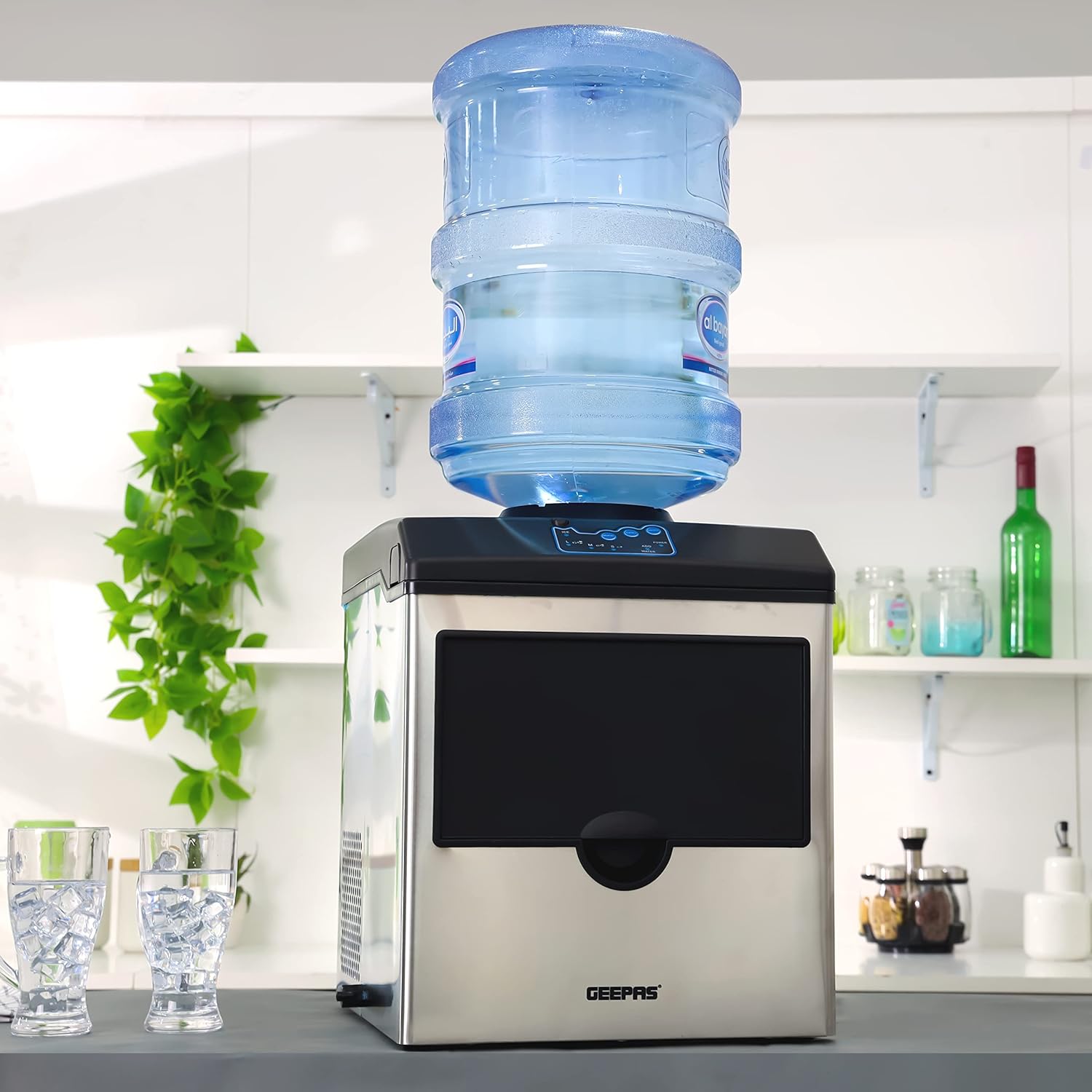 Geepas Ice Maker & Water Dispenser 2-in-1 22kg Ice/Day
