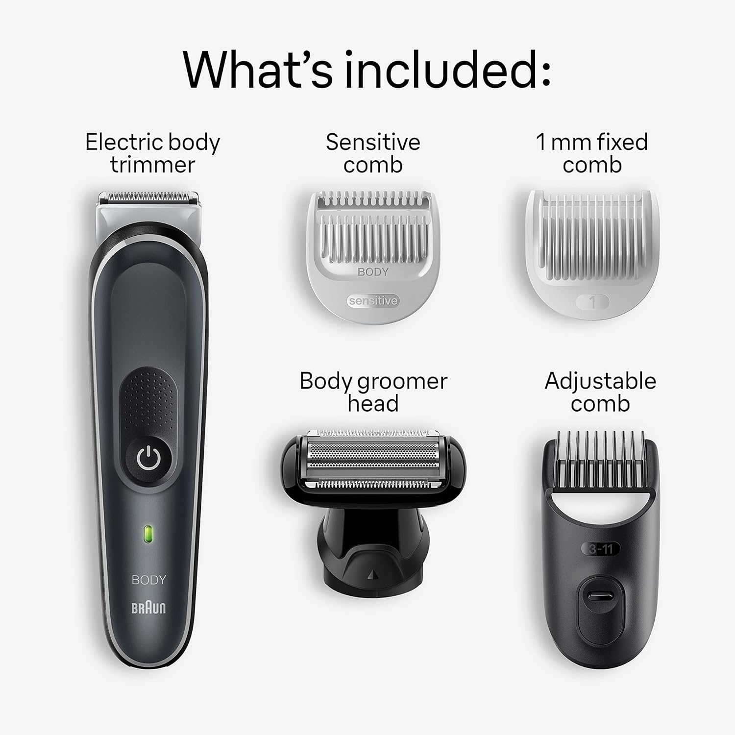 Braun Body Groomer Series 5 : Men's Groomer for Gentle and Clean Shave, Waterproof - BLACK
