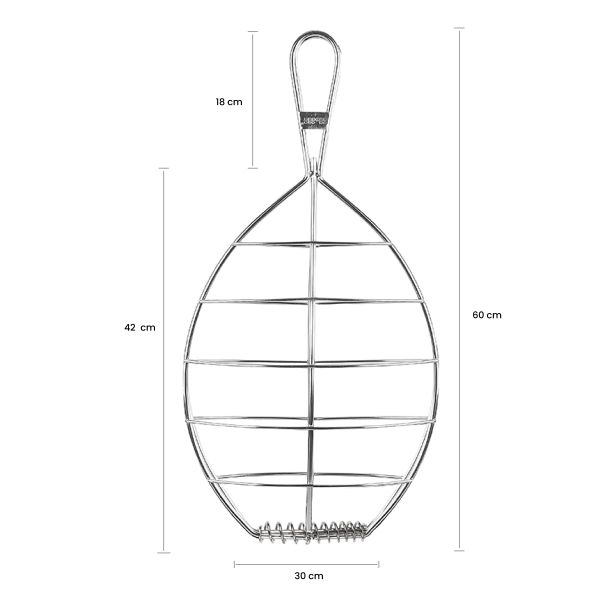 Ibili Stainless Steel Fish Grill Basket 42×30cm – Durable