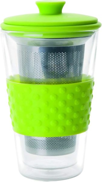 Ibili Vaso 250 ml Glass Tea Mug w/ Infuser – Green