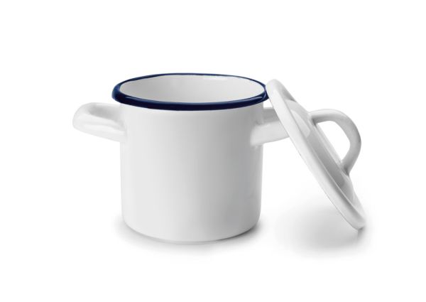 Ibili Blanca Casserole with Lid 10cm – White & Blue