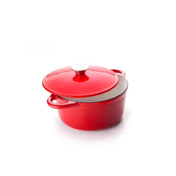 Ibili 24cm Red Iron Pot with Lid – Durable & Practical