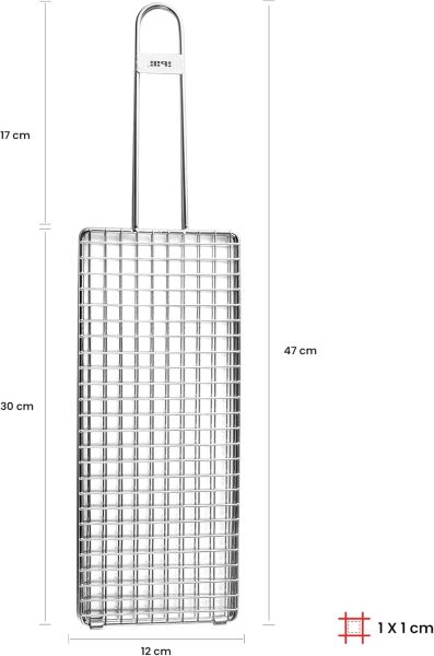 Ibili Double Grill Basket 47×12cm – Stainless Steel & Durable