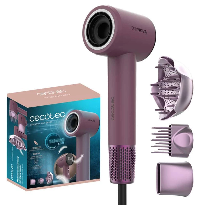 Cecotec 3-in-1 Hair Dryer 1600W Brushless Digital Motor 110000 RPM Ionic Technology