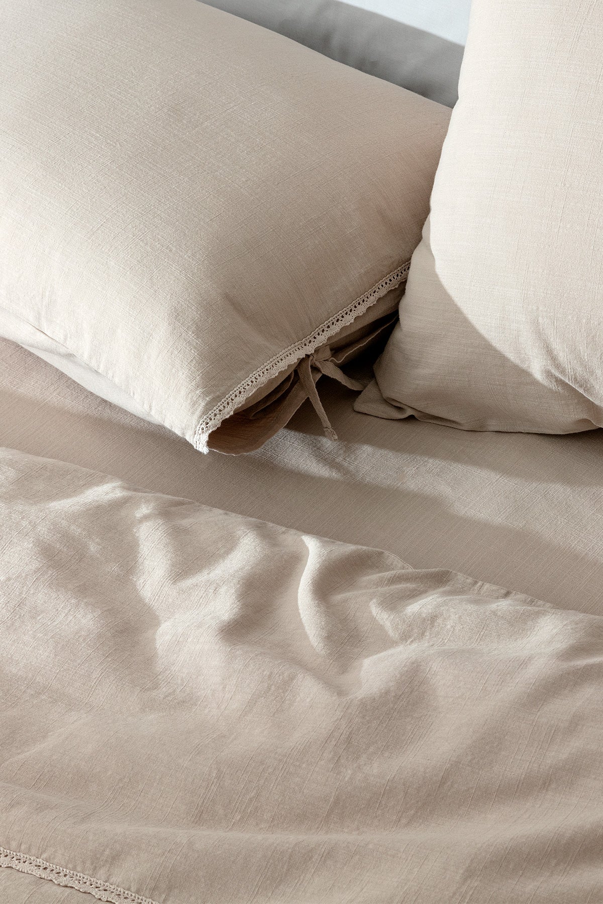 Tracey Super King Size Size Linen Look Washed Duvet Cover Set - Madame Coco JO