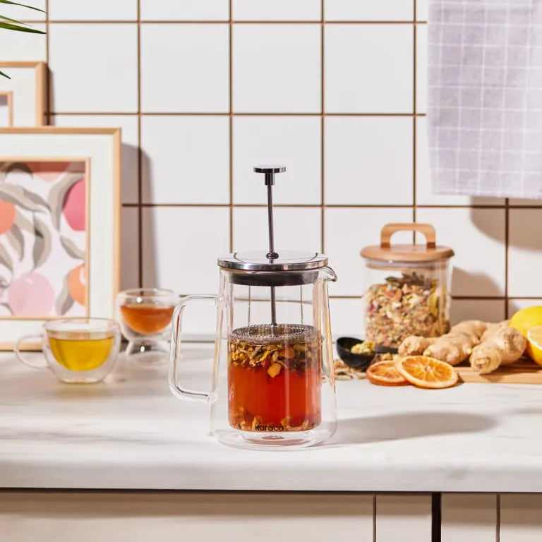 KARACA Pia Conical French Press, 600ml – Metal Design