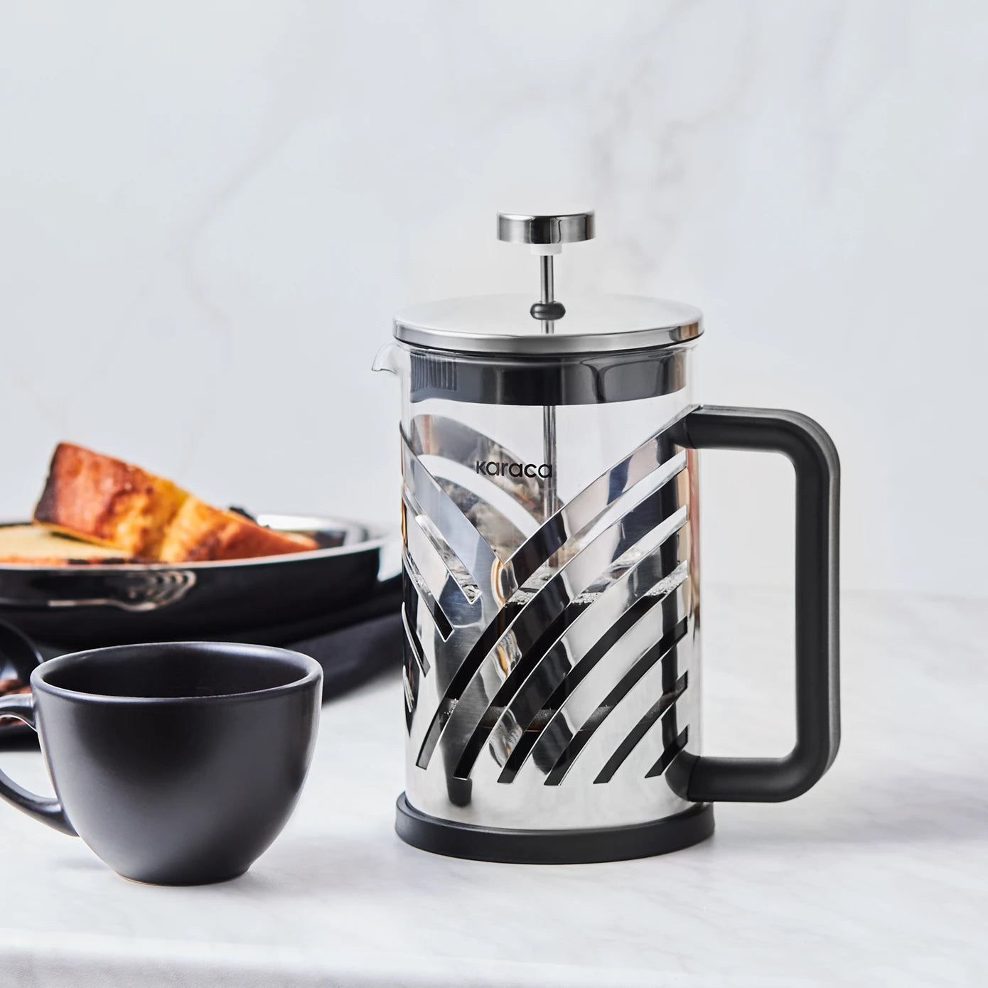 KARACA Wave French Press, 800ml – Elegant Metal Design
