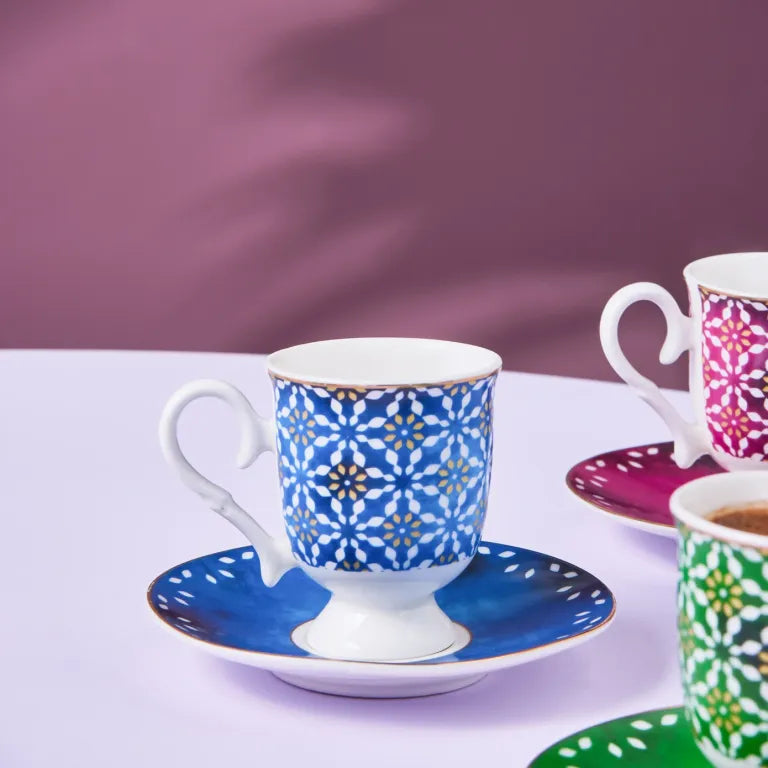 Karaca Ruby Coffee Set for 6 – Multicolor Elegance