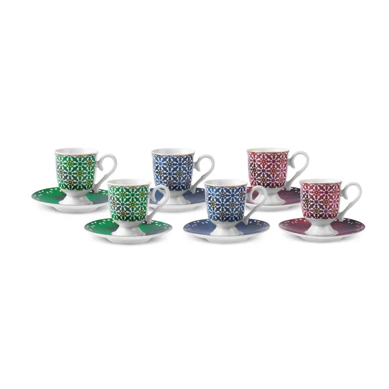 Karaca Ruby Coffee Set for 6 – Multicolor Elegance