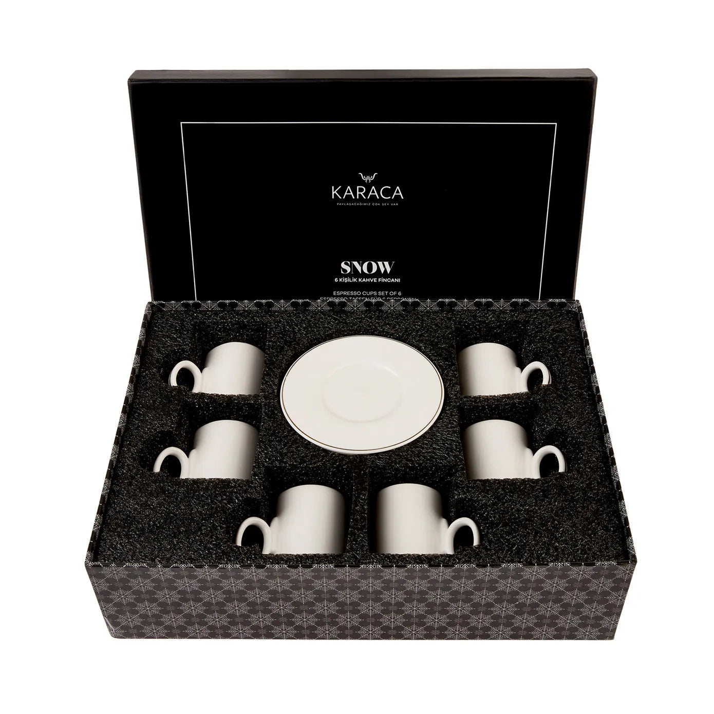 KARACA SNOW, White Coffee Cup Set for 6 – Elegant & Simple