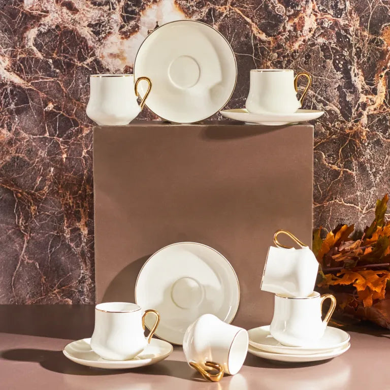 Karaca Helios White 6-Person Coffee Cup Set