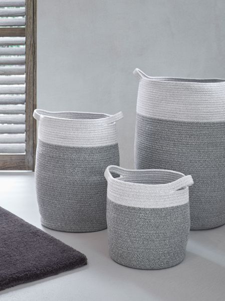 Aquanova Osman 100L Laundry Basket – Gray & White