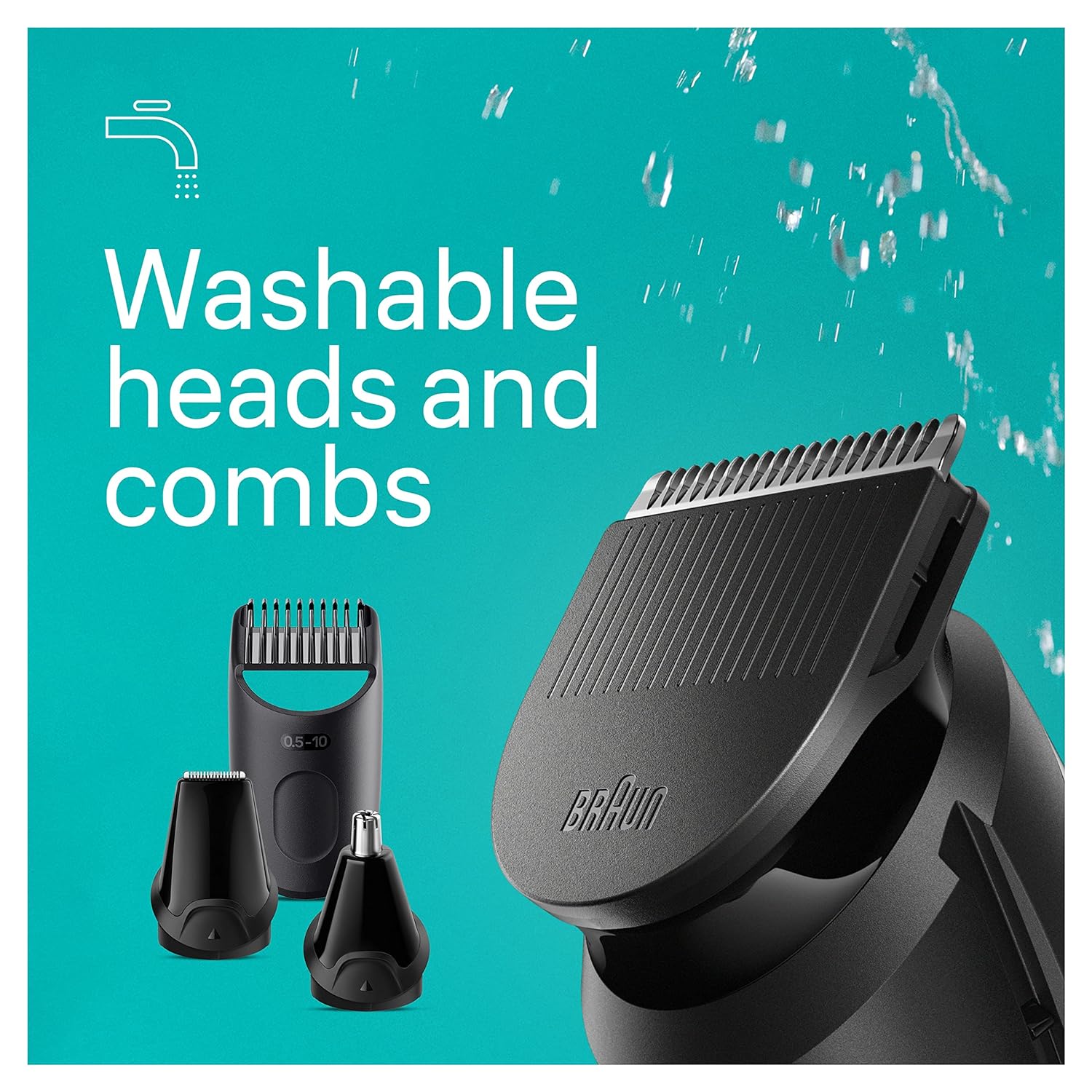 Braun Series 3 : 5-in-1 Men's Grooming Kit with Ultra-Sharp Blade, 40 Length Settings - Black