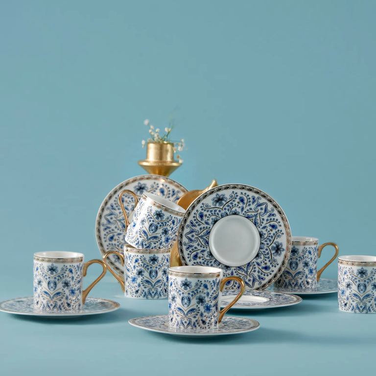 KARACA DELFT BLUE Coffee Cup Set of 6 – Artistic Charm