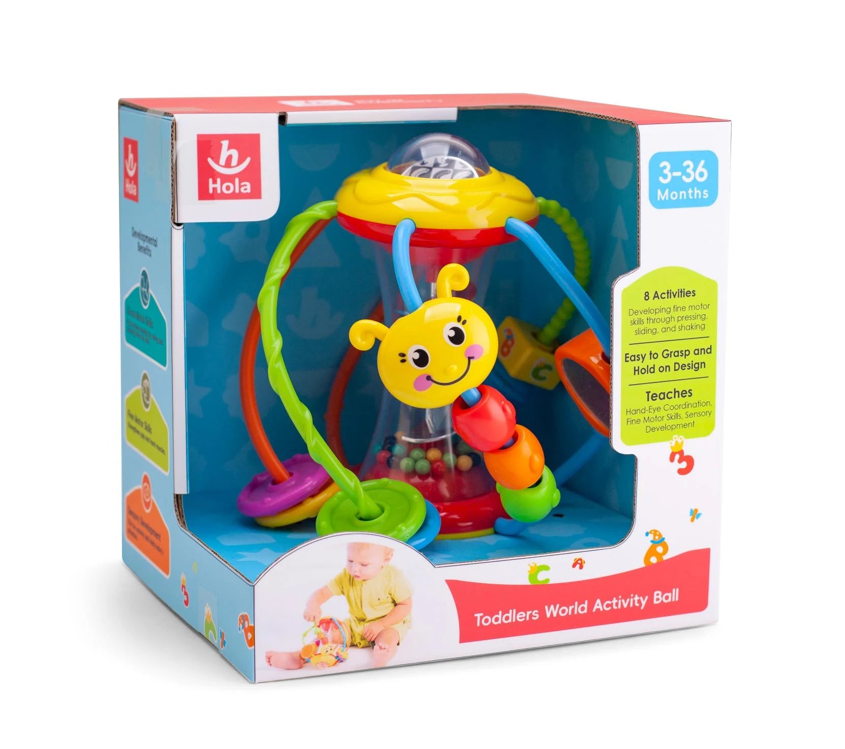 Hola Toddlers World Activity Ball - Fine Motor Skills Development Toy
