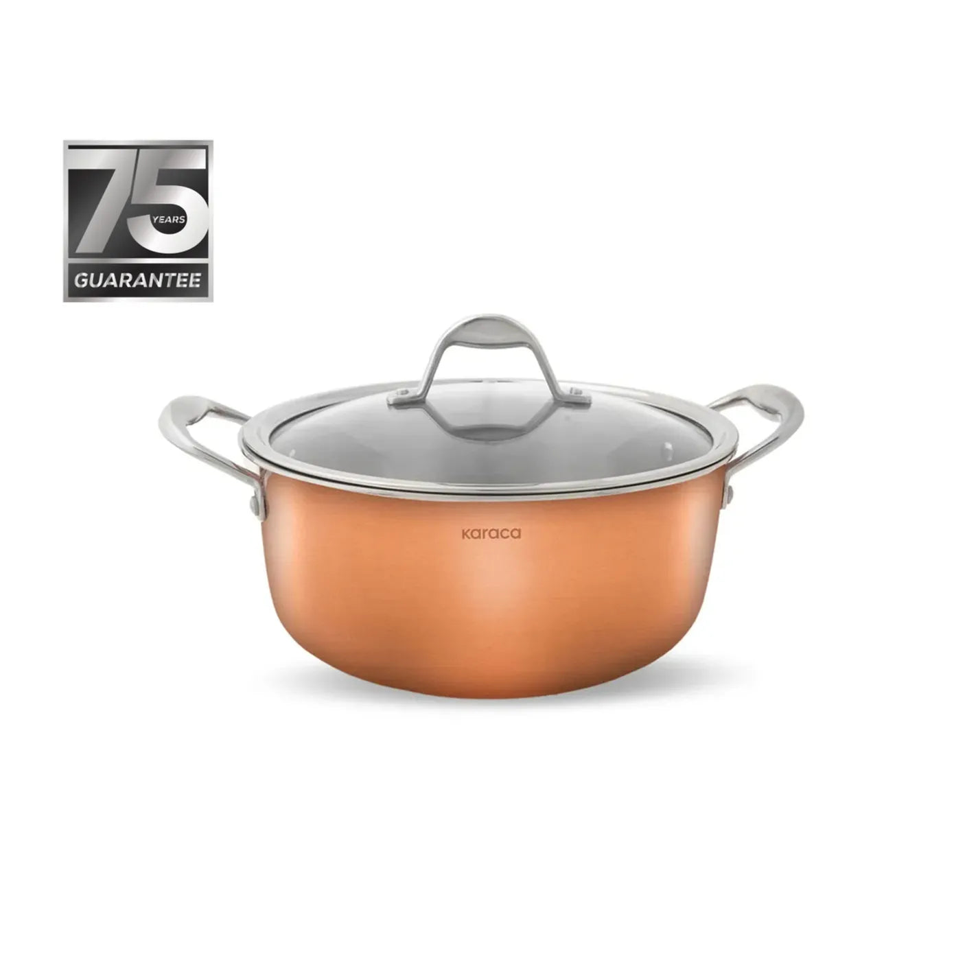 KARACA 3Ply PowerSteel Copper Stockpot with Lid, 2.6L