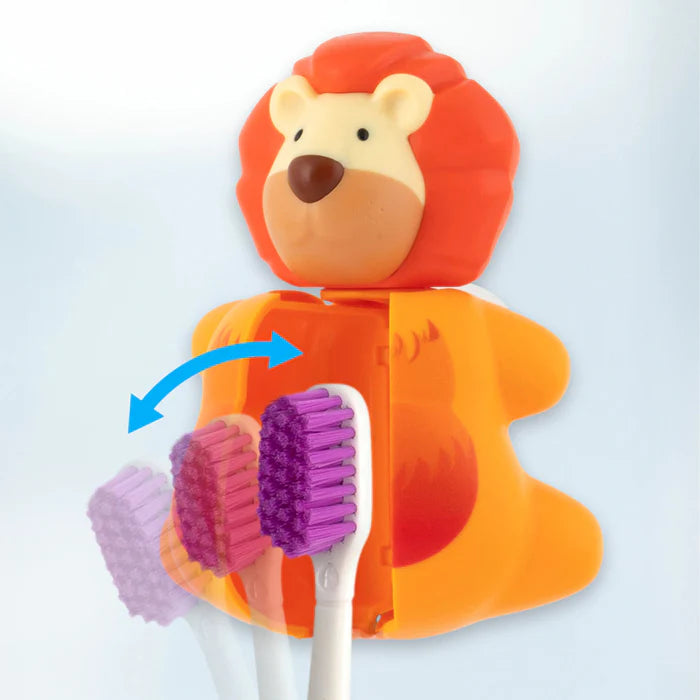 Flipper Fun Animal Lion Toothbrush Cover with Suction Cup
