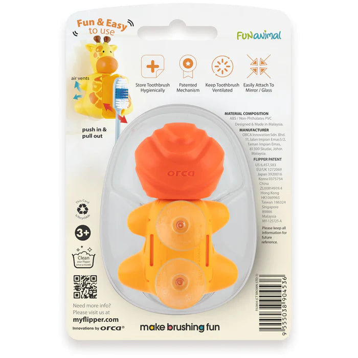 Flipper Fun Animal Lion Toothbrush Cover with Suction Cup