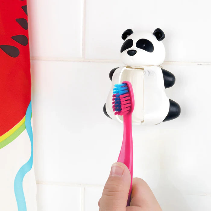 Flipper Fun Animal Toothbrush Cover with Suction Cup Holder (Panda)