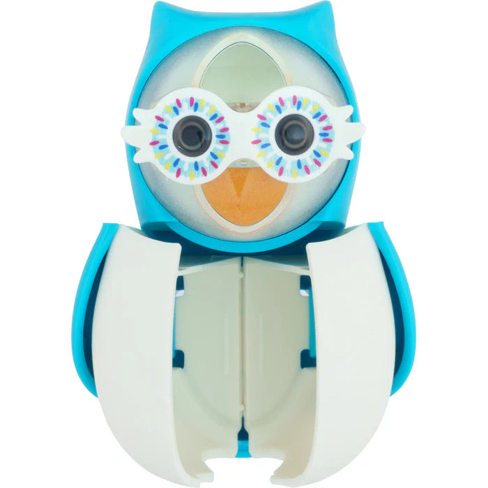 Flipper Kids Hygienic Toothbrush Holder with 1-Minute Timer - Owl Design (Blue)