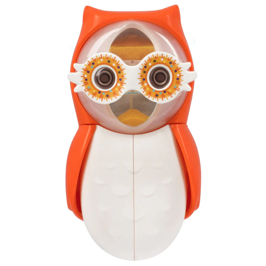Flipper Kids Hygienic Toothbrush Holder with 1-Minute Timer - Owl Shape (Orange)