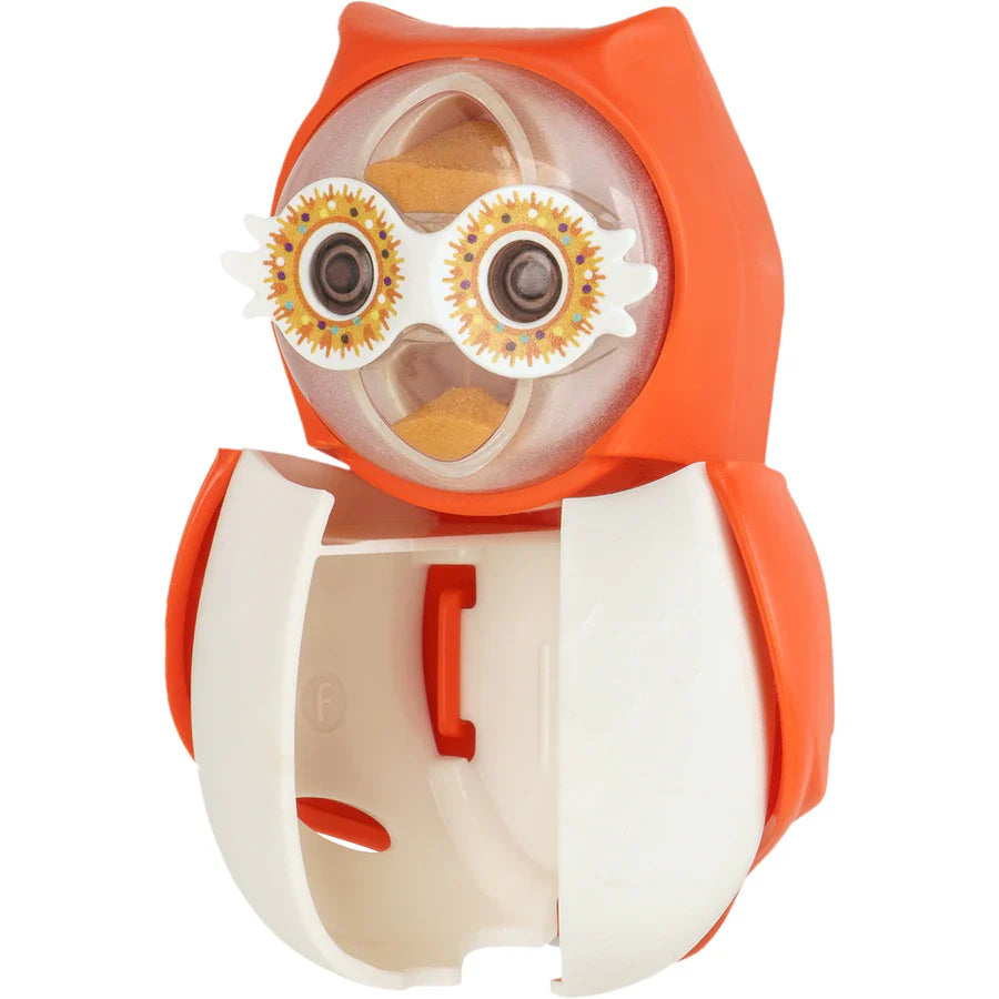 Flipper Kids Hygienic Toothbrush Holder with 1-Minute Timer - Owl Shape (Orange)