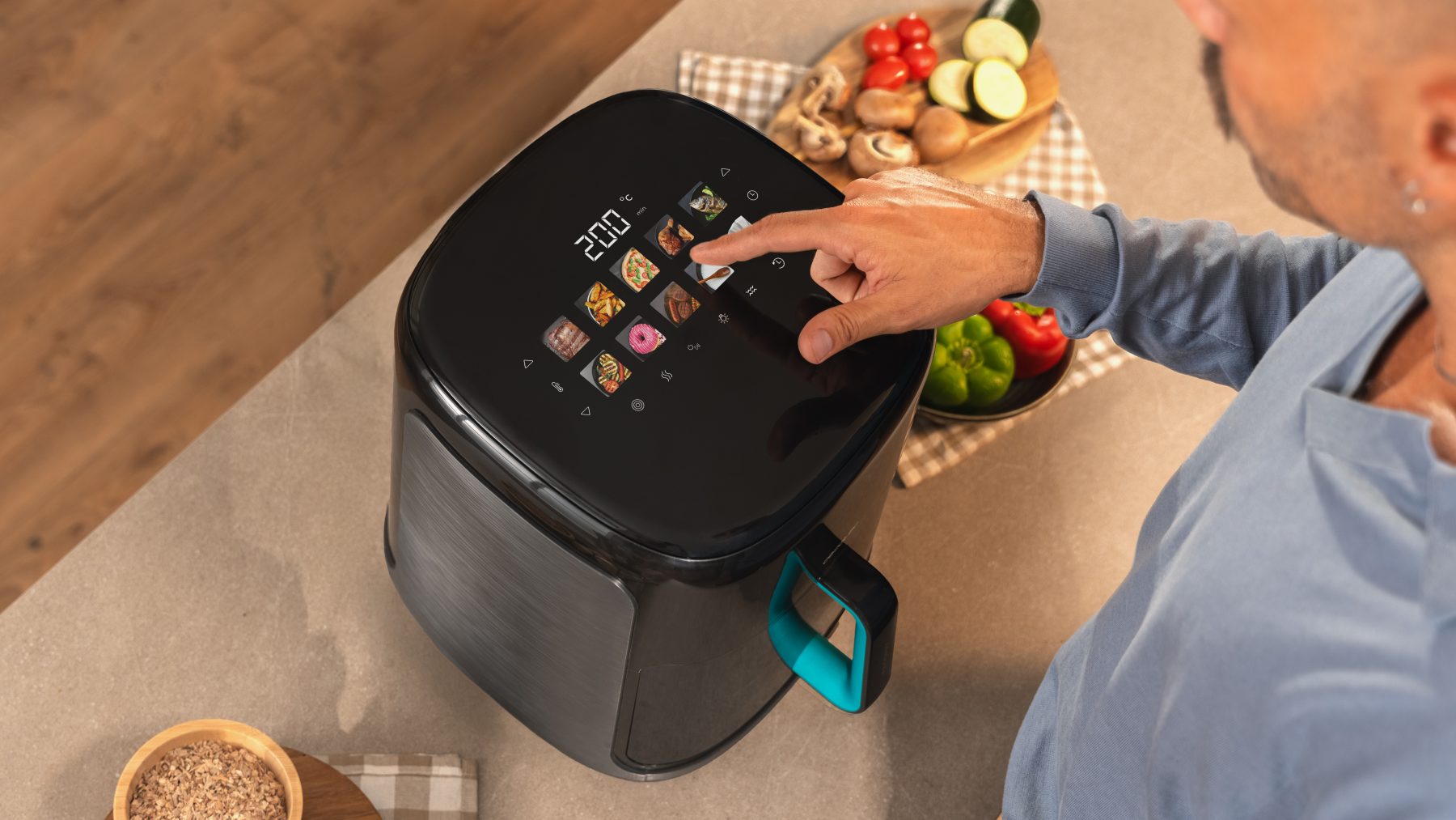 Cecotec Cecofry&Grill Smokin'Prime 6500 Air Fryer Grill & Pizza Maker 3-in-1 6.5L 2200W