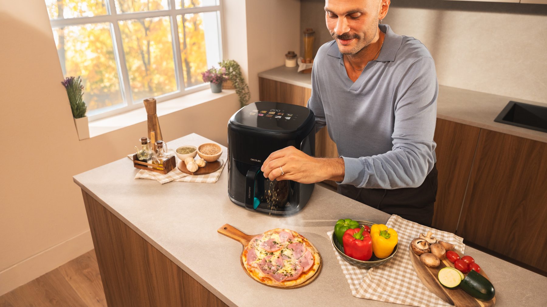 Cecotec Cecofry&Grill Smokin'Prime 6500 Air Fryer Grill & Pizza Maker 3-in-1 6.5L 2200W