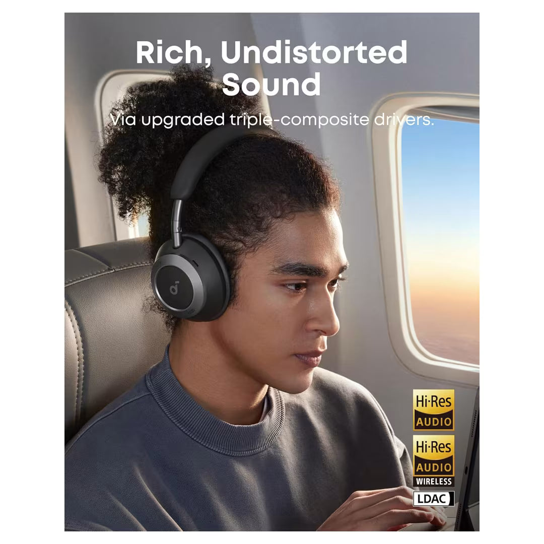 Anker Soundcore Space One Pro – Adaptive Noise Cancelling Headphones | 60H Battery, Hi-Res Wireless & Foldable Design