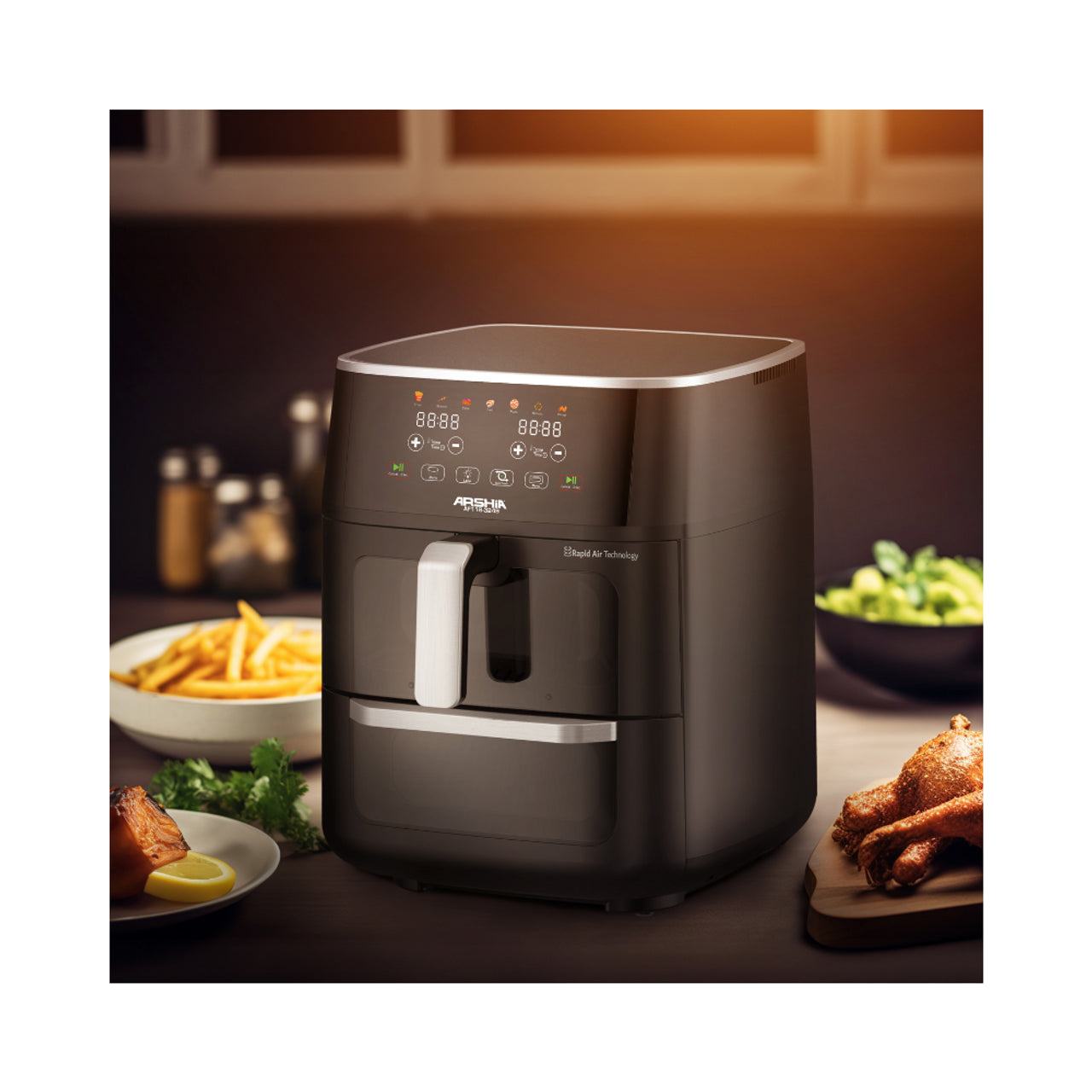 Arshia Dual X Cyclone Air Fryer – 11L, 1850W Power