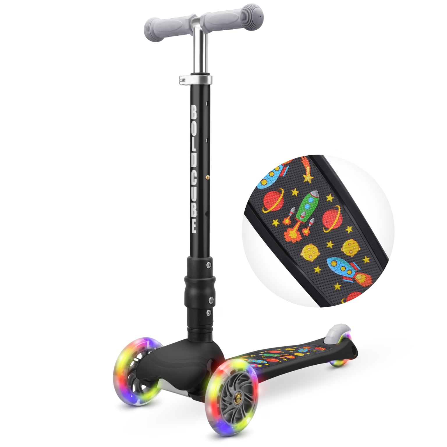 Boldcube – Three Wheel Scooter Teeny | Rocket Black | Ages 3-8