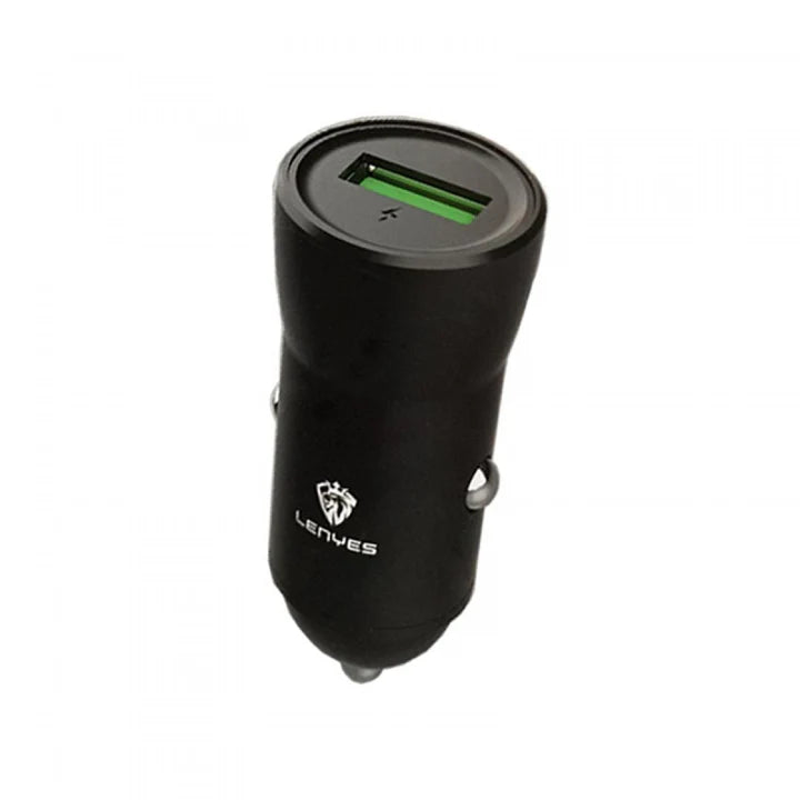 LENYES CA859 Car Charger – 18W Fast Charging – Black