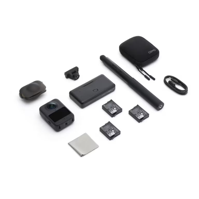 DJI Osmo 360 Adventure Combo – 8K 360° Action Camera, 1-Inch Sensor, 120MP, 4-Mic Audio, 3 Batteries