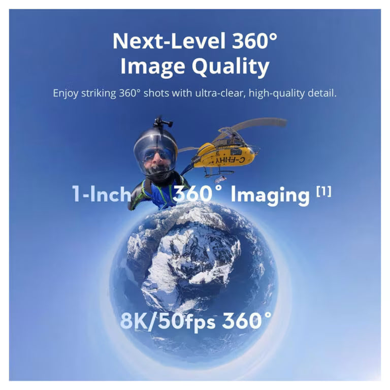 DJI Osmo 360 Adventure Combo – 8K 360° Action Camera, 1-Inch Sensor, 120MP, 4-Mic Audio, 3 Batteries